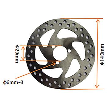 Disco travao traseiro 140mm (centro: Ø29mm / 3F / FF: 34,5mm), Tox (VR 50, QD06/QD07 - NOVA VERSAO) mini-ATV 49